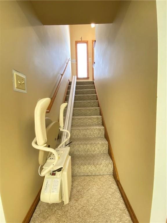 3240 E Lake Rd, Shenango, PA 16134 - staircase featuring carpet floors