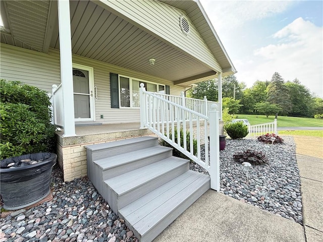 3240 E Lake Rd, Shenango, PA 16134 - doorway to property with a porch
