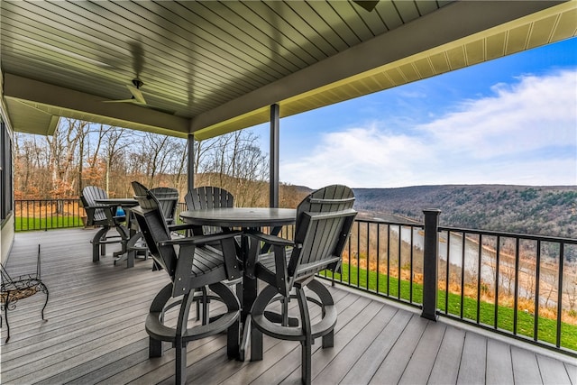 deck featuring ceiling fan