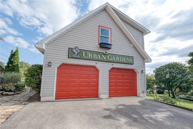 view of garage