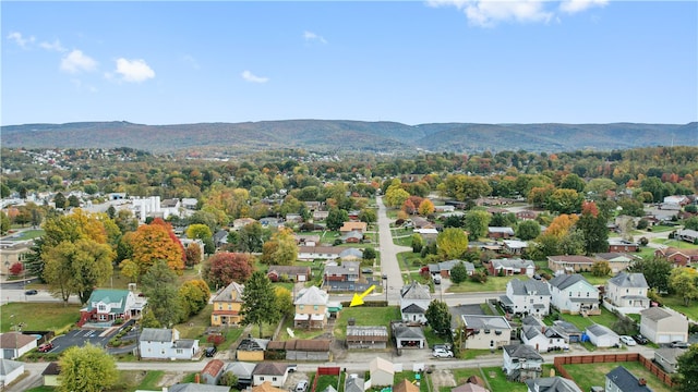 aerial view featuring a mountain view