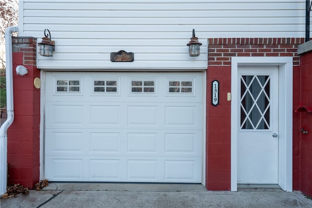 view of garage