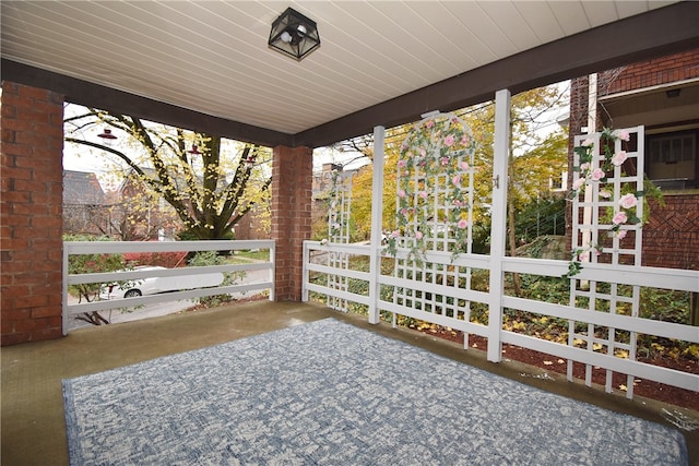 view of unfurnished sunroom