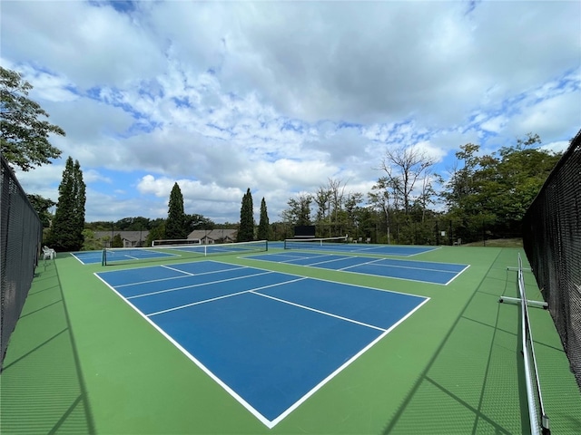 view of tennis court with basketball court