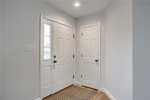 foyer entrance featuring light hardwood / wood-style flooring