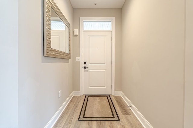 doorway featuring light hardwood / wood-style floors