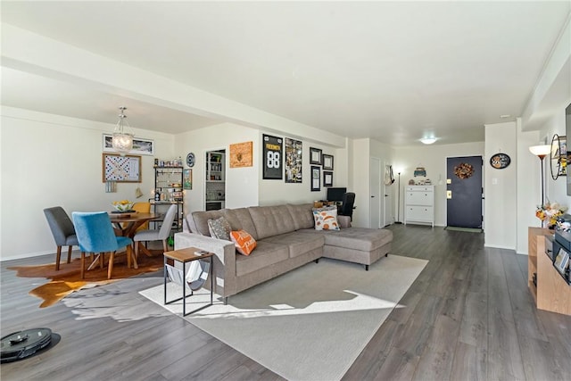 living room featuring wood-type flooring