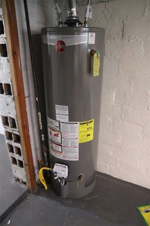 utilities featuring gas water heater