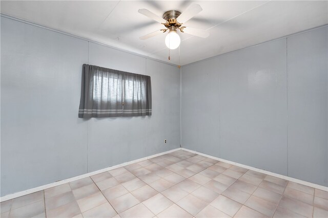 empty room featuring ceiling fan