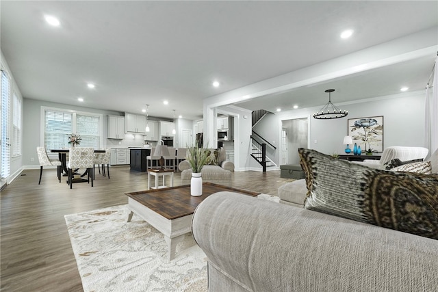 living room featuring hardwood / wood-style flooring