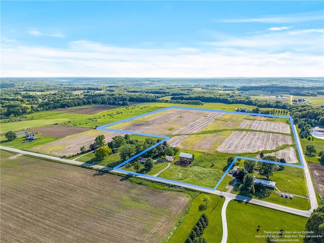 drone / aerial view with a rural view