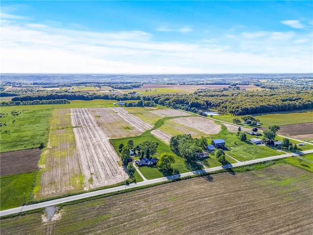 aerial view with a rural view