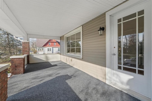 view of patio featuring covered porch