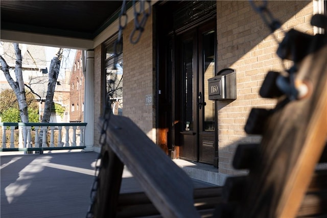 exterior space featuring covered porch