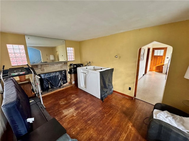 living room featuring hardwood / wood-style floors