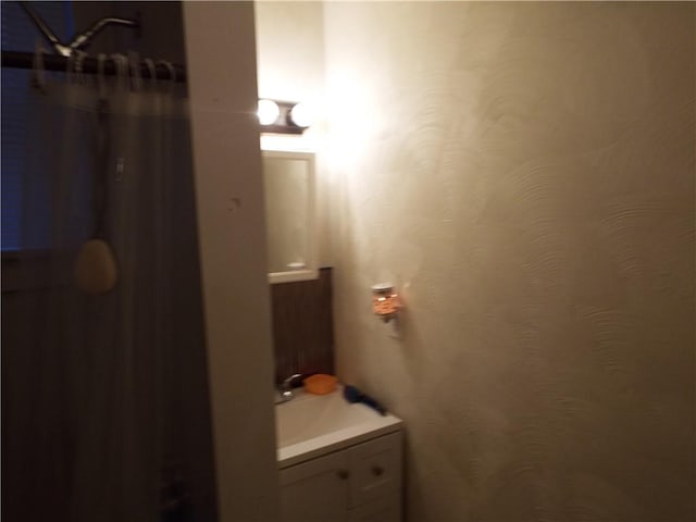 409 1st St, East Bethlehem, PA 15368 - bathroom with vanity and a shower with curtain
