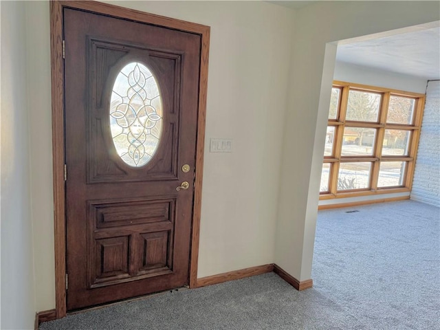 view of carpeted entryway