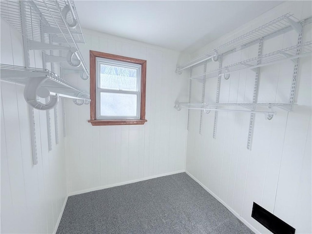 spacious closet with carpet floors