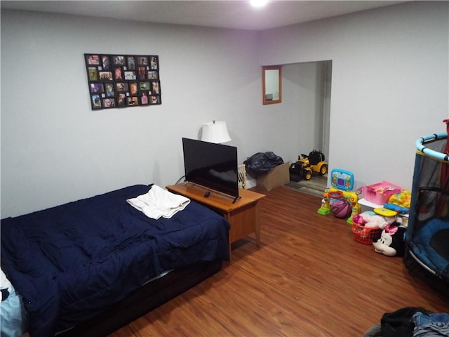 bedroom featuring wood-type flooring