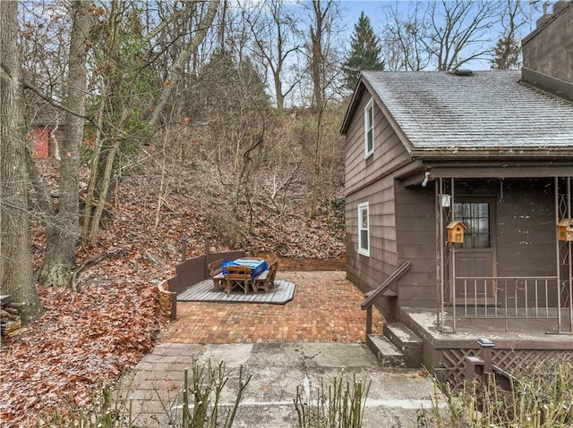 view of patio / terrace featuring a wooden deck