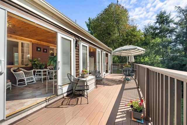 view of wooden deck