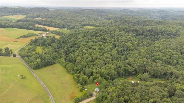 drone / aerial view with a rural view