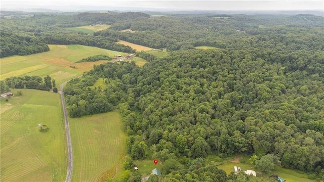 aerial view featuring a rural view