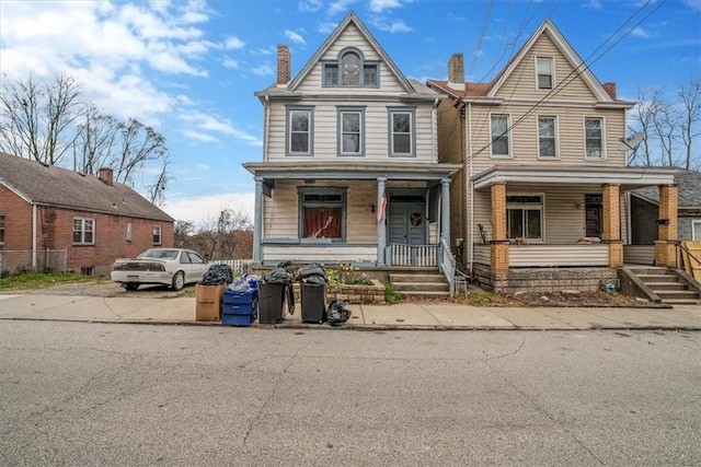 view of front of property with covered porch