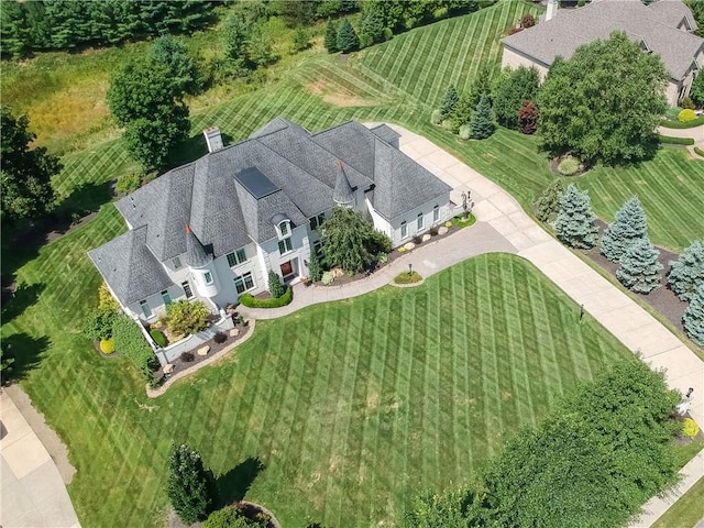 drone / aerial view with a rural view