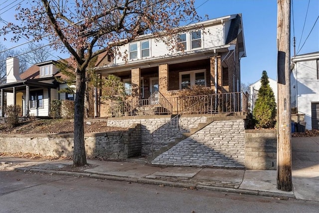 view of front of home with a porch