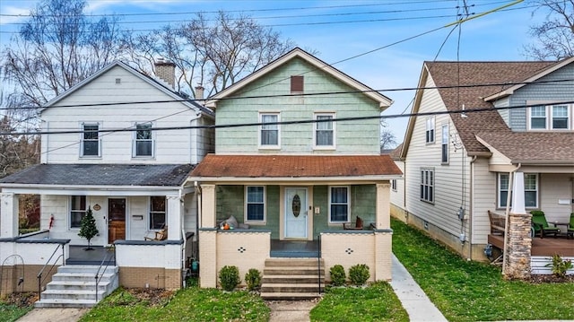 view of front of property with covered porch