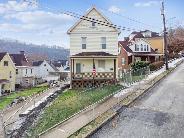 view of front property with a front yard