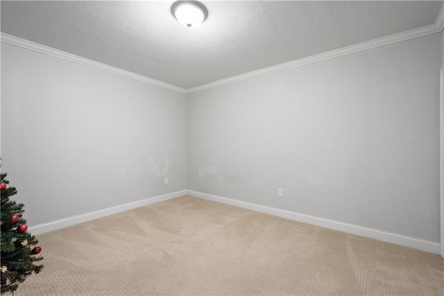 carpeted empty room with ornamental molding