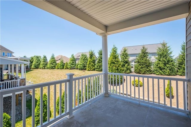 balcony featuring a porch