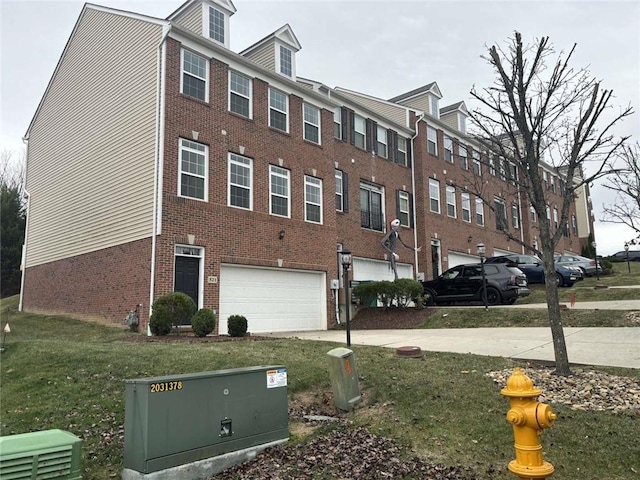 view of property featuring a garage