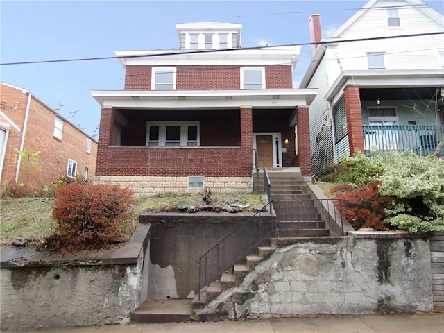 view of front of property featuring a porch