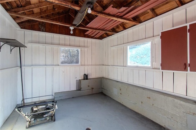 571 Kaylor Frogtown Rd, Bradys Bend Twp, PA 16025 - below grade area featuring healthy amount of natural light and wooden walls