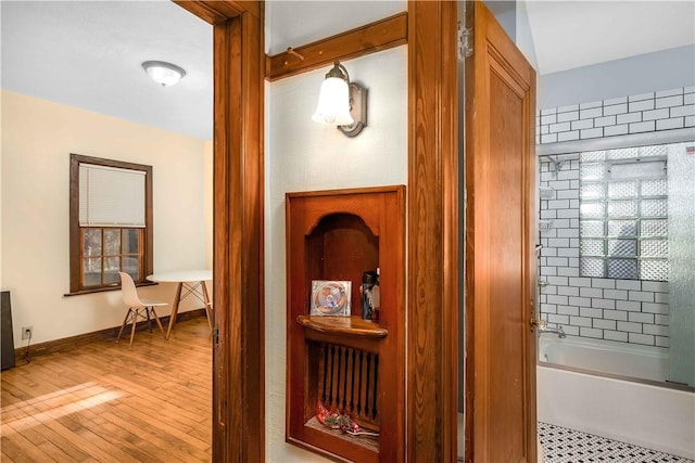 hall featuring light hardwood / wood-style floors