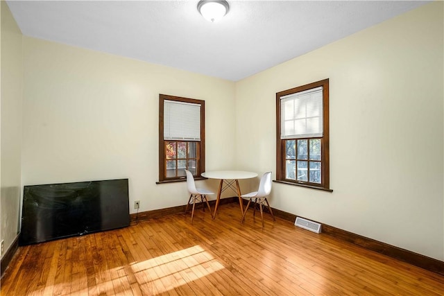 interior space with hardwood / wood-style flooring