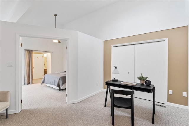 bedroom with carpet floors