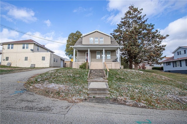 bungalow-style home with covered porch