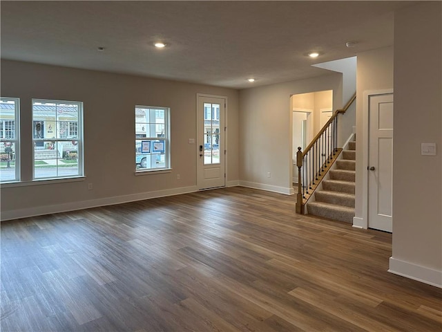 entryway featuring dark hardwood / wood-style floors