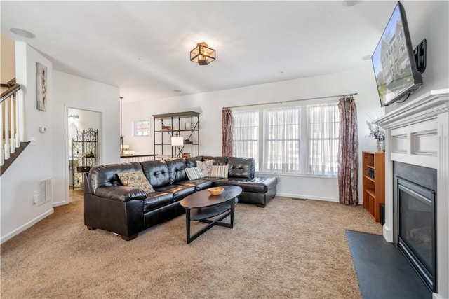 view of carpeted living room