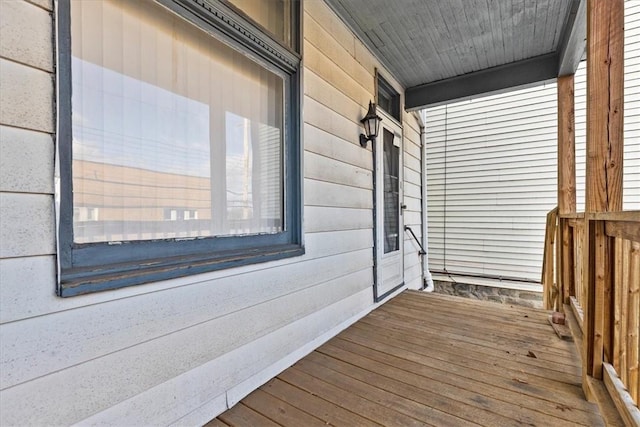 deck featuring covered porch