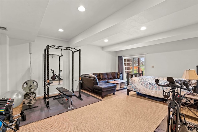 bedroom with carpet flooring