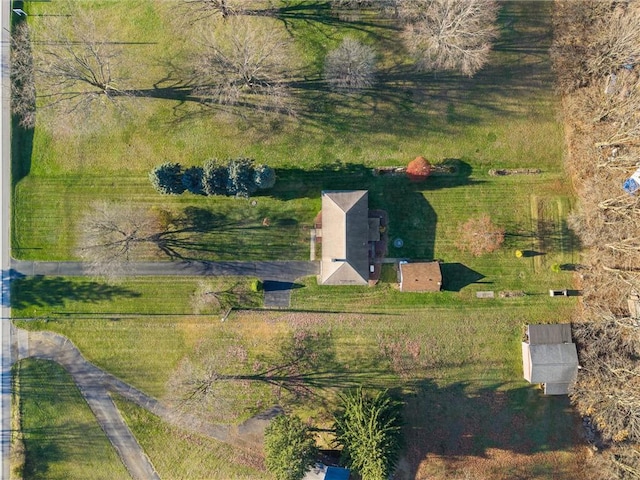 drone / aerial view with a rural view