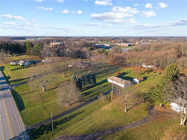 aerial view with a rural view