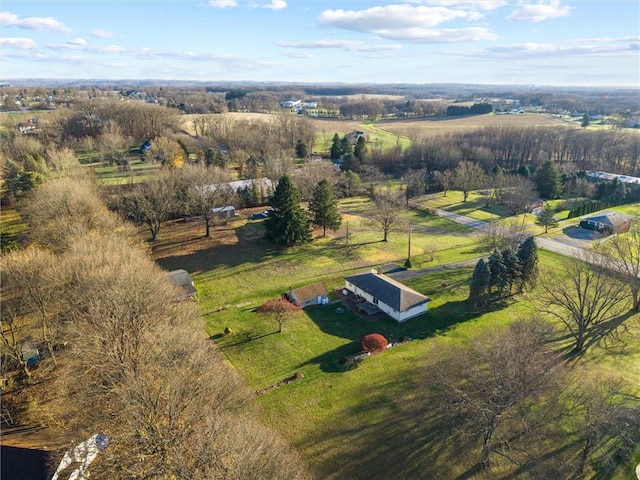 drone / aerial view with a rural view