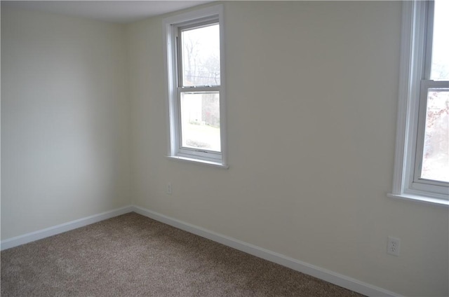 empty room featuring carpet and plenty of natural light