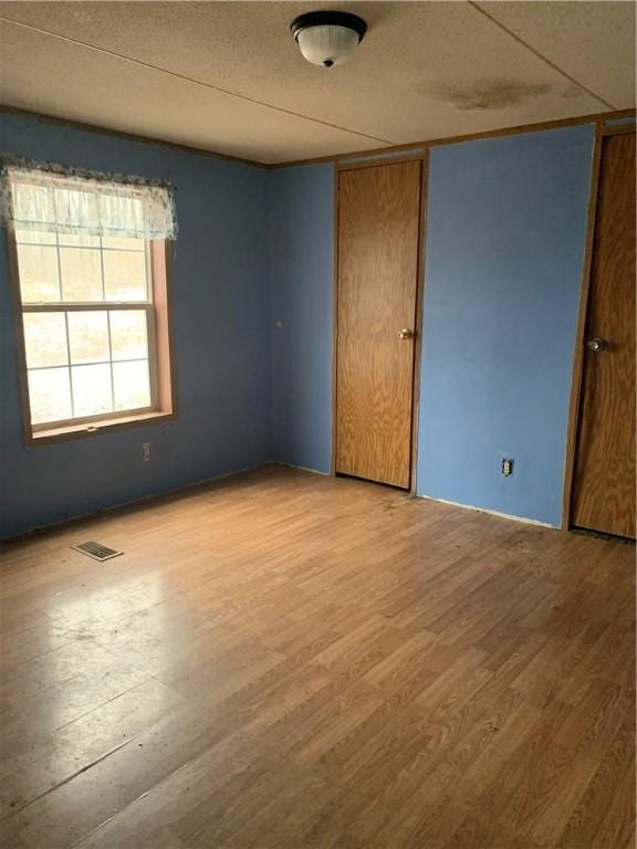 spare room featuring wood-type flooring